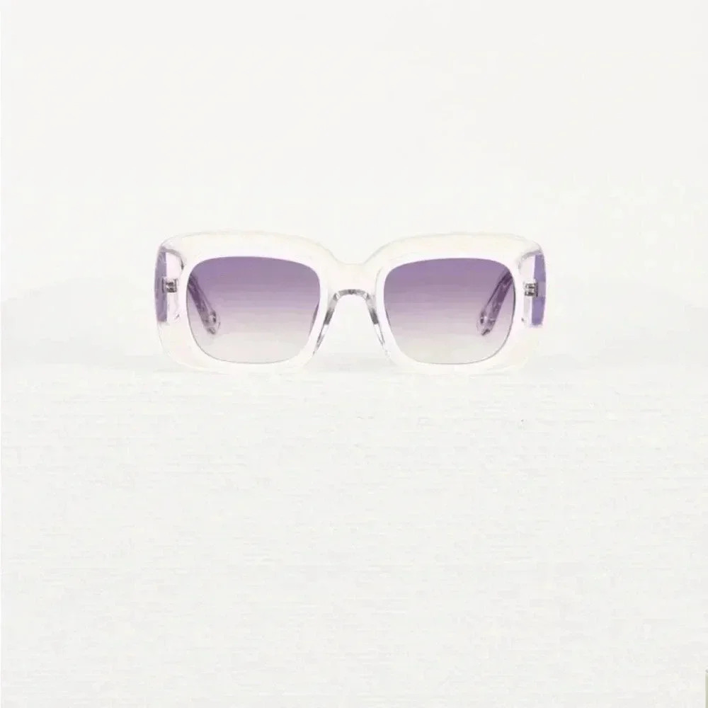 NIB CULT GAIA Meira Oversized Square Sunglasses Clear - Picture 3 of 7